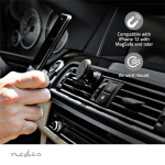 Nedis Wireless Car Charger | 7.5 / 10 / 15 W | 1.5 / 1.67 / 2 A | 1.00 m | FOD / Over aktuell / Overopphetningsbeskyttelse / Overspenning | USB Type-C™ | Inkludert kabel