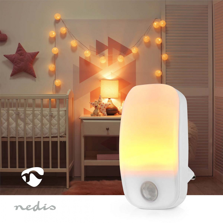 Nedis Plug-In LED Night Light | Bevegelsessensor | Dag/natt sensor | 0.55 W | 11 lm | Varm Hvit Nedis Plug-In LED Night Light | Bevegelsessensor | Dag/natt sensor | 0.55 W | 11 lm | Varm Hvit