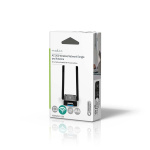 Nedis Network Dongle | Wi-Fi | AC1200 | 2.4/5 GHz (Dual Band) | USB3.0 | Wi-Fi hastighet totalt: 1200 Mbps | Windows 10 / Windows 11 / Windows 8