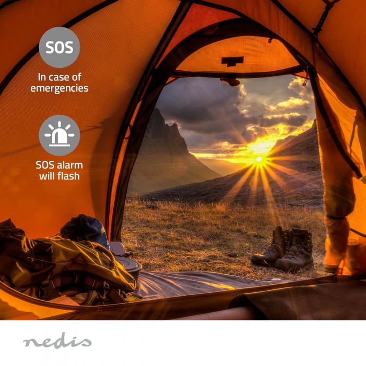 Nedis Nødradio | Bærbar design | DAB+ / FM | Batteri drevet / Hånd sveiv / Solar Powered / USB-Strøm | Vekkeklokke funksjon | Grøn / Sort