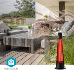 Nedis SmartLife Patiovarmer | Wi-Fi | 1200 W | 2 Varmeinnstillinger | Svingning | Veltebeskyttelse | IP24 | Sort