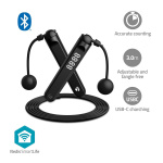 Nedis SmartLife hoppetau | Bluetooth® | Dual Hall sensor | LED | PVC | 3.00 m | Snøreveske / Trådløse baller | Sort