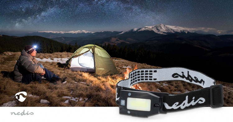 Nedis LED hovedlys | Batteri drevet / USB-Strøm | 3.7 V DC | batterier følger med | Oppladningsbar | Nominell lysfluks: 180 lm | Lysrekkevidde: 20 m Nedis LED hovedlys | Batteri drevet / USB-Strøm | 3.7 V DC | batterier følger med | Oppladningsbar | Nominell lysfluks: 180 lm | Lysrekkevidde: 20 m