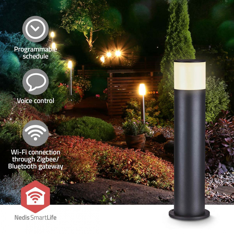 Nedis Smartlife utendørs lys | 360 lm | Zigbee 3.0 | 10 + 4 W | RGB / Varm Hvit | 2700 K | Aluminium | Android™ / IOS Nedis Smartlife utendørs lys | 360 lm | Zigbee 3.0 | 10 + 4 W | RGB / Varm Hvit | 2700 K | Aluminium | Android™ / IOS