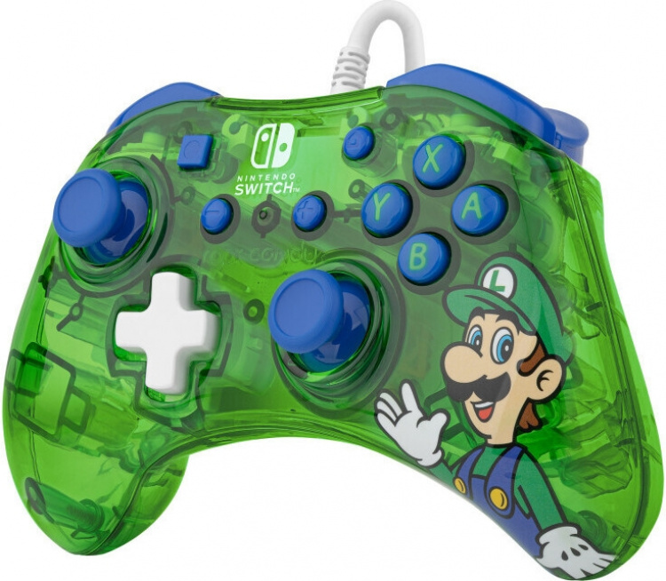 PDP Gaming Rock Candy Wired Controller - kablet spillkontroller, Luigi, Switch