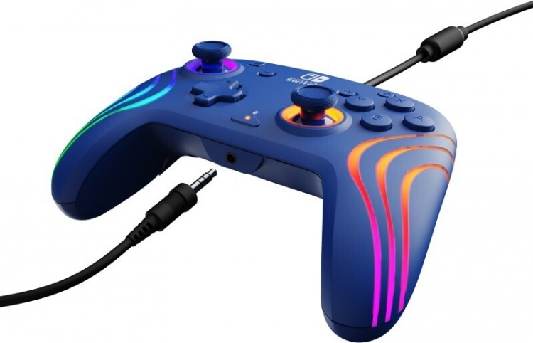 PDP Gaming Afterglow Wave Wired Controller - kablet spillkontroller, blå, Switch PDP Gaming Afterglow Wave Wired Controller - kablet spillkontroller, blå, Switch