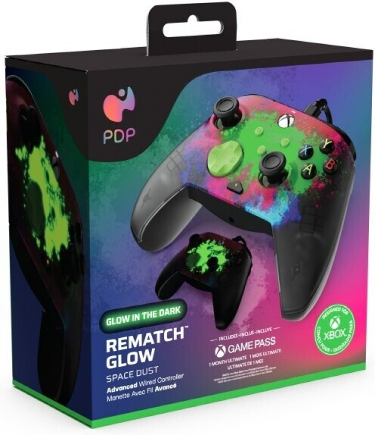 PDP Gaming Rematch kablet kontroller - Space Dust (Glow In Dark) - kablet spillkontroller, Xbox PDP Gaming Rematch kablet kontroller - Space Dust (Glow In Dark) - kablet spillkontroller, Xbox