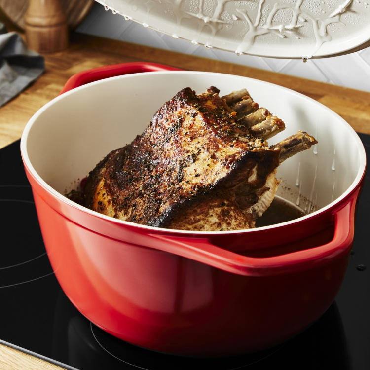 Tefal Air støpejernspanne, 5,7 L, rød