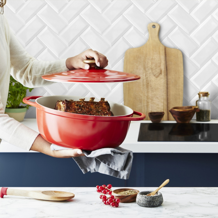 Tefal Air støpejernspanne, 5,7 L, rød