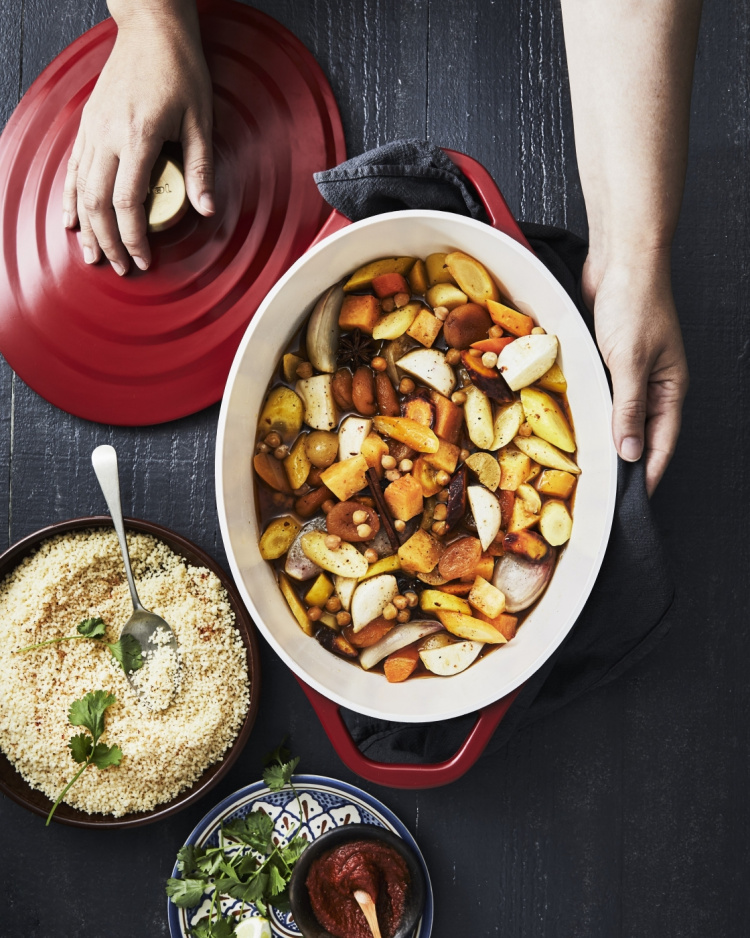 Tefal Air støpejernspanne, 5,7 L, rød