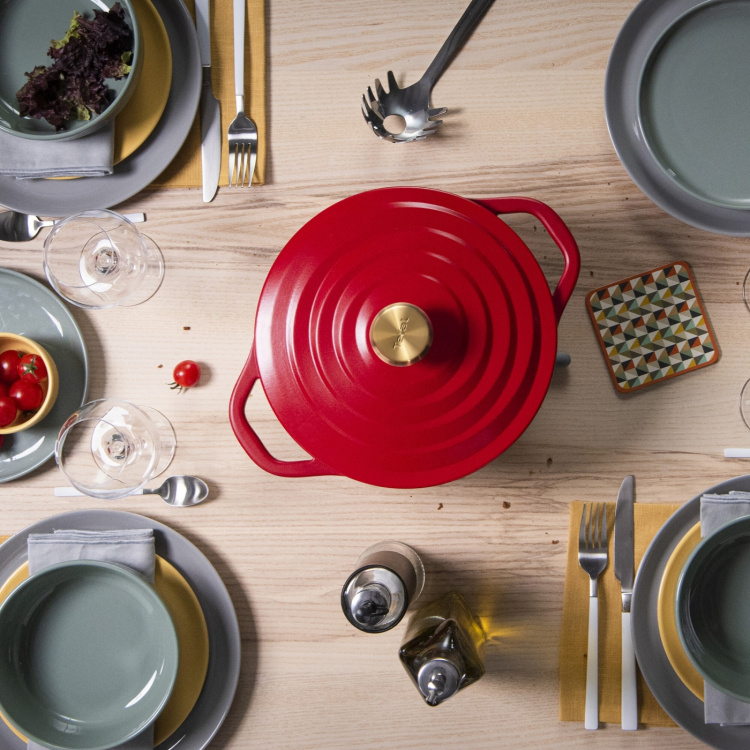 Tefal Air støpejernspanne, 4,7 L, rød