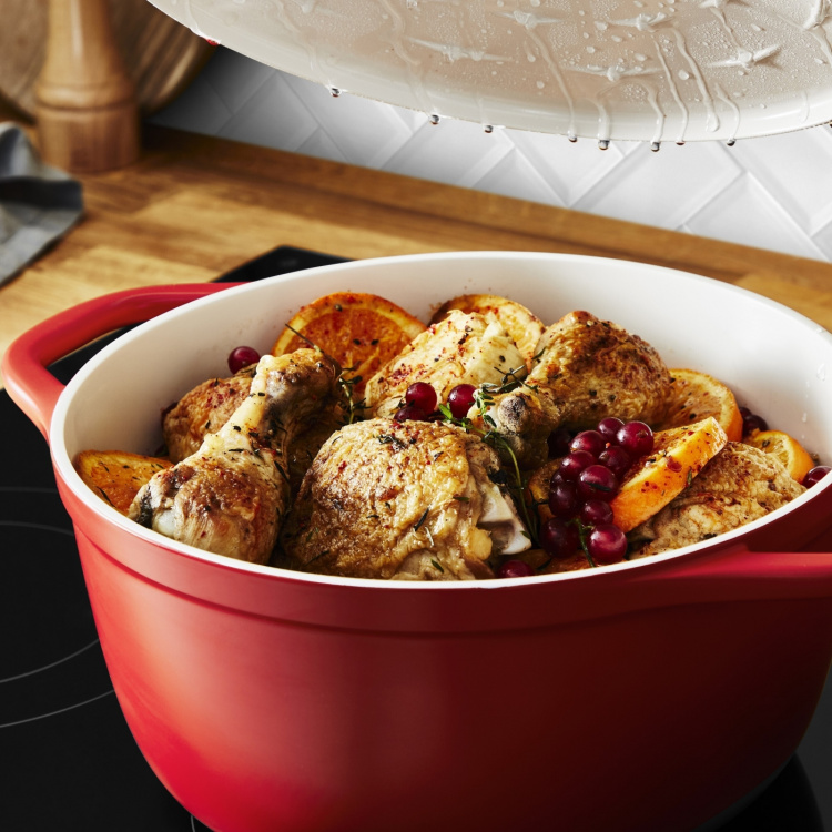 Tefal Air støpejernspanne, 4,7 L, rød