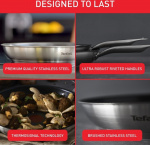 Tefal Virtuoso stekepanne 24 cm, rustfritt stål