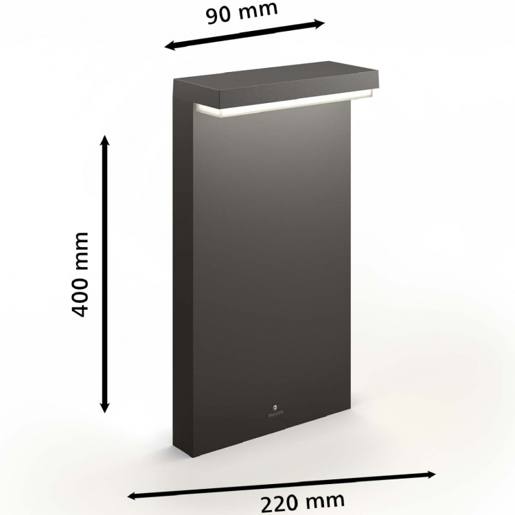 Philips Bustan Pedistal Ultra Efficient LED 3,8W 800lm Antrasitt