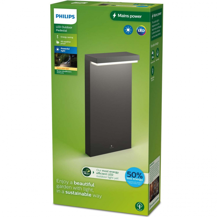 Philips Bustan Pedistal Ultra Efficient LED 3,8W 800lm Antrasitt