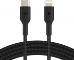 Belkin BOOST CHARGE™ Lightning - USB-C kabel flettet, 2 m, svart Belkin BOOST CHARGE™ Lightning - USB-C kabel flettet, 2 m, svart