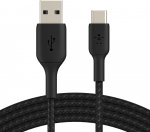 Belkin BOOST CHARGE™ USB-A - USB-C kabel flettet, 3 m, svart
