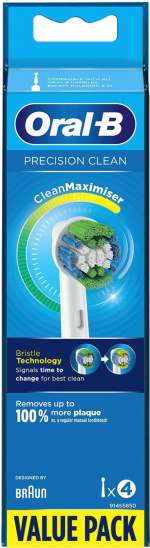 Oral B Precision Clean - erstatningsbørste, 4 stk