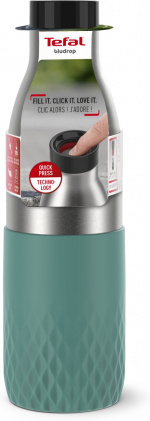 Tefal Bludrop Sleeve drikkeflaske, 0,7 L, grønn/stål