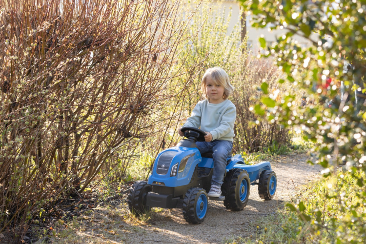 Smoby SAS Smoby Farmer XL - blå traktor og tilhenger