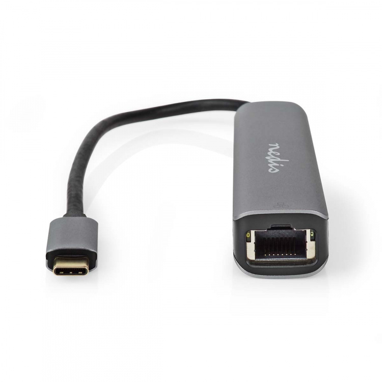 Nedis USB Multi-Port Adapter | 4-i-1 | USB 3.2 Gen 1 | USB-C™ Hann | HDMI™ Output / RJ45 Hun / USB-A Hun / USB-C™ Hunn | 5 Gbps | 0.20 m | Rund | Gull belagt | PVC | Antrasitt | Boks Nedis USB Multi-Port Adapter | 4-i-1 | USB 3.2 Gen 1 | USB-C™ Hann | HDMI™ Output / RJ45 Hun / USB-A Hun / USB-C™ Hunn | 5 Gbps | 0.20 m | Rund | Gull belagt | PVC | Antrasitt | Boks