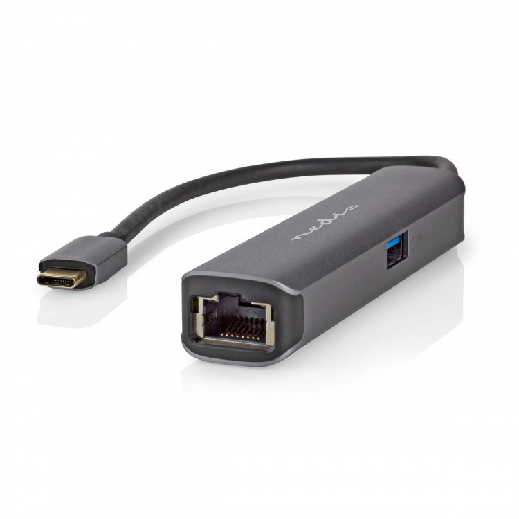 Nedis USB Multi-Port Adapter | 4-i-1 | USB 3.2 Gen 1 | USB-C™ Hann | HDMI™ Output / RJ45 Hun / USB-A Hun / USB-C™ Hunn | 5 Gbps | 0.20 m | Rund | Gull belagt | PVC | Antrasitt | Boks Nedis USB Multi-Port Adapter | 4-i-1 | USB 3.2 Gen 1 | USB-C™ Hann | HDMI™ Output / RJ45 Hun / USB-A Hun / USB-C™ Hunn | 5 Gbps | 0.20 m | Rund | Gull belagt | PVC | Antrasitt | Boks