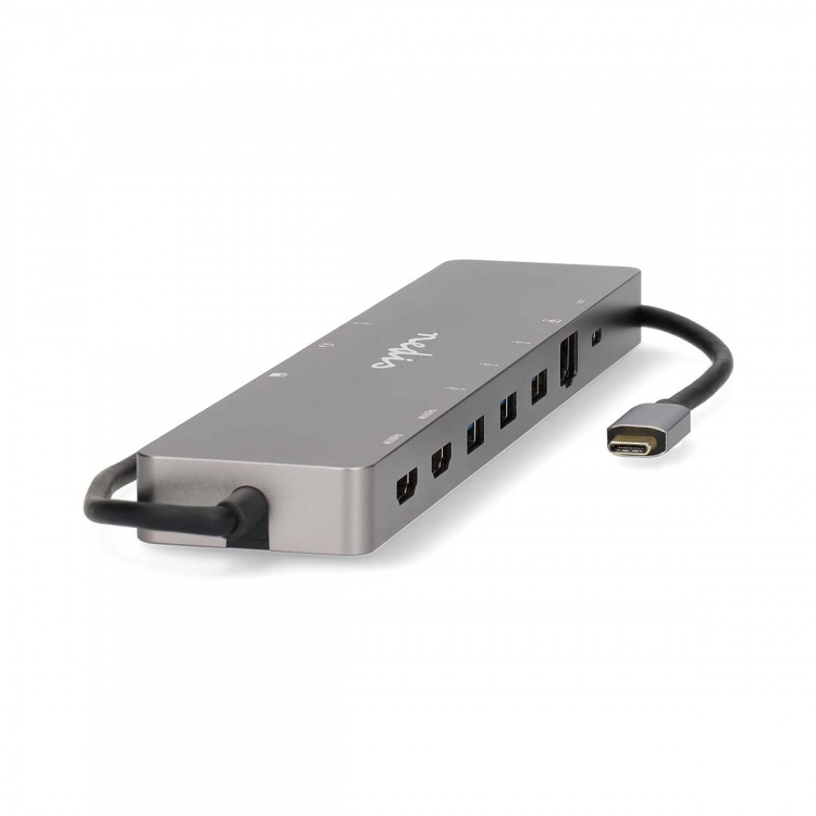 Nedis USB Multi-Port Adapter | 10-i-1 | USB 3.2 Gen 1 | USB-C™ Hann | Micro SD / RJ45 Hun / SD / 2x HDMI™ / 2x USB-C™ / 3x USB-A Hunn | 0.40 m | Rund | Gull belagt | TPE | Antrasitt | Boks Nedis USB Multi-Port Adapter | 10-i-1 | USB 3.2 Gen 1 | USB-C™ Hann | Micro SD / RJ45 Hun / SD / 2x HDMI™ / 2x USB-C™ / 3x USB-A Hunn | 0.40 m | Rund | Gull belagt | TPE | Antrasitt | Boks
