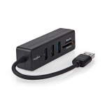 Nedis USB-hub | USB-A Han | 3x USB A Female | 5-Port port(s) | USB 3.2 Gen 1 | USB-Strøm | 5 Gbps | SD & MicroSD