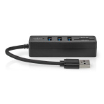 Nedis USB-hub | USB-A Han | 3x USB A Female | 5-Port port(s) | USB 3.2 Gen 1 | USB-Strøm | 5 Gbps | SD & MicroSD
