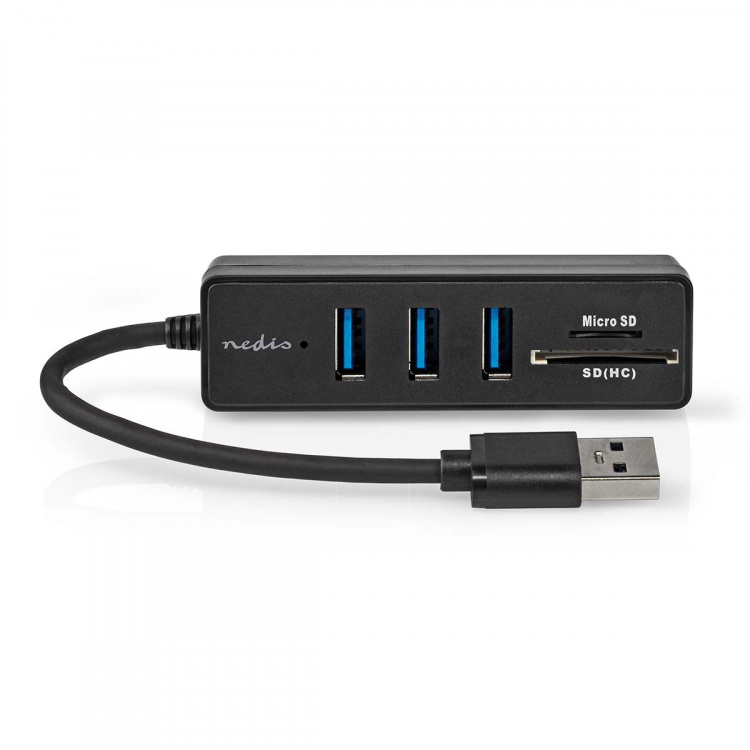 Nedis USB-hub | USB-A Male | 3x USB A Female | 5-Port port(s) | USB 3.2 Gen 1 | USB-Strøm | 5 Gbps | SD & MicroSD Nedis USB-hub | USB-A Male | 3x USB A Female | 5-Port port(s) | USB 3.2 Gen 1 | USB-Strøm | 5 Gbps | SD & MicroSD