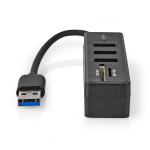 Nedis USB-hub | USB-A Han | 3x USB A Female | 5-Port port(s) | USB 3.2 Gen 1 | USB-Strøm | 5 Gbps | SD & MicroSD