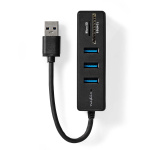 Nedis USB-hub | USB-A Han | 3x USB A Female | 5-Port port(s) | USB 3.2 Gen 1 | USB-Strøm | 5 Gbps | SD & MicroSD