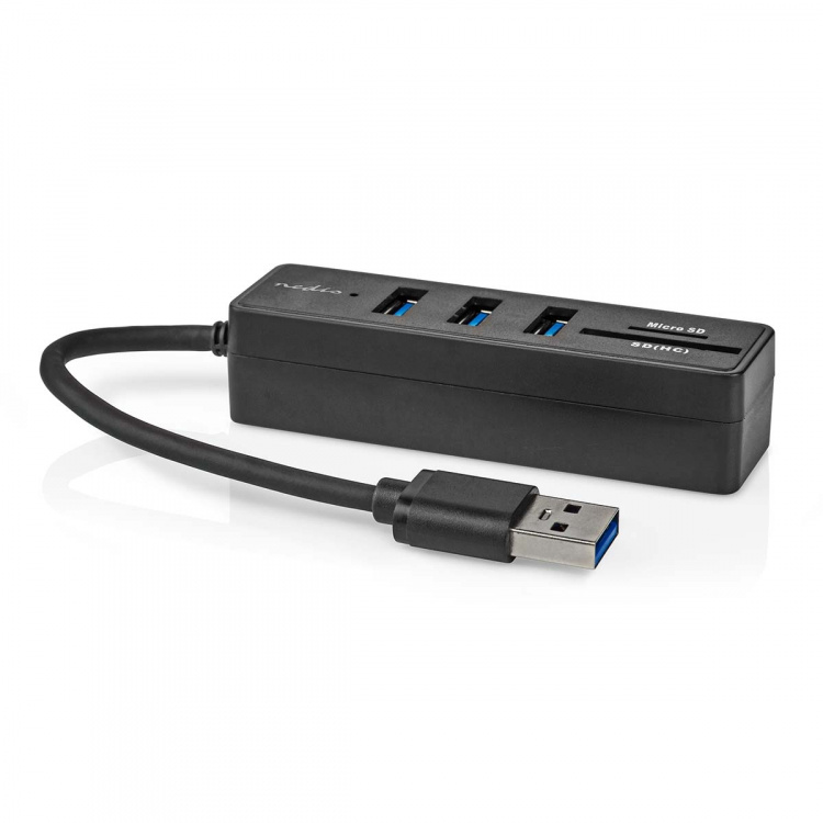 Nedis USB-hub | USB-A Male | 3x USB A Female | 5-Port port(s) | USB 3.2 Gen 1 | USB-Strøm | 5 Gbps | SD & MicroSD Nedis USB-hub | USB-A Male | 3x USB A Female | 5-Port port(s) | USB 3.2 Gen 1 | USB-Strøm | 5 Gbps | SD & MicroSD