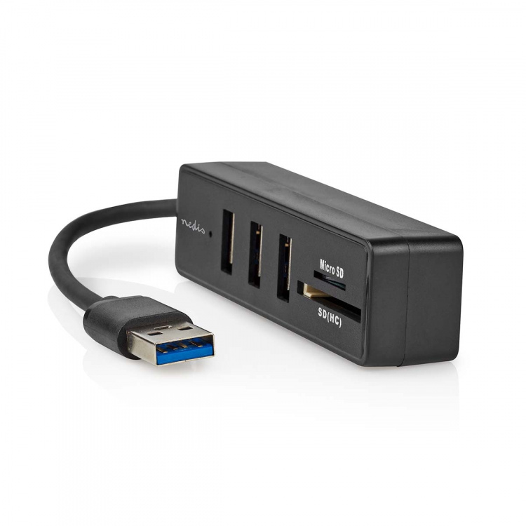 Nedis USB-hub | USB-A Male | 3x USB A Female | 5-Port port(s) | USB 3.2 Gen 1 | USB-Strøm | 5 Gbps | SD & MicroSD Nedis USB-hub | USB-A Male | 3x USB A Female | 5-Port port(s) | USB 3.2 Gen 1 | USB-Strøm | 5 Gbps | SD & MicroSD