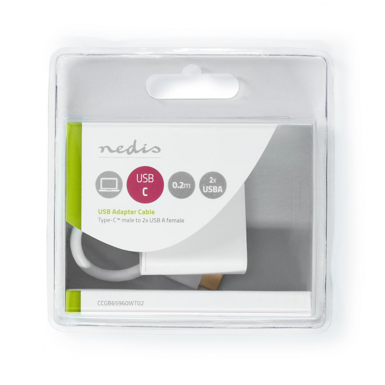 Nedis USB Multi-Port Adapter | 2-i-1 | USB 3.2 Gen 1 | USB-C™ Hann | 2x USB-A | 1000 Mbps | 0.20 m | Rund | Nikkel belagt | PVC | Hvit | Blister Nedis USB Multi-Port Adapter | 2-i-1 | USB 3.2 Gen 1 | USB-C™ Hann | 2x USB-A | 1000 Mbps | 0.20 m | Rund | Nikkel belagt | PVC | Hvit | Blister