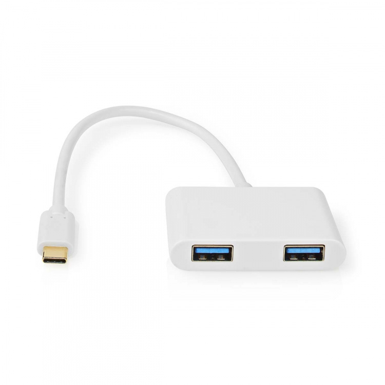 Nedis USB Multi-Port Adapter | 2-i-1 | USB 3.2 Gen 1 | USB-C™ Hann | 2x USB-A | 5 Gbps | 0.20 m | Rund | Nikkel belagt | PVC | Hvit | Plastpose Nedis USB Multi-Port Adapter | 2-i-1 | USB 3.2 Gen 1 | USB-C™ Hann | 2x USB-A | 5 Gbps | 0.20 m | Rund | Nikkel belagt | PVC | Hvit | Plastpose