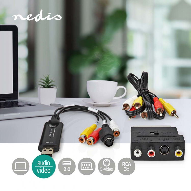 Nedis video Grabber | USB 2.0 | 480p | A / V-kabel / Scart Nedis video Grabber | USB 2.0 | 480p | A / V-kabel / Scart