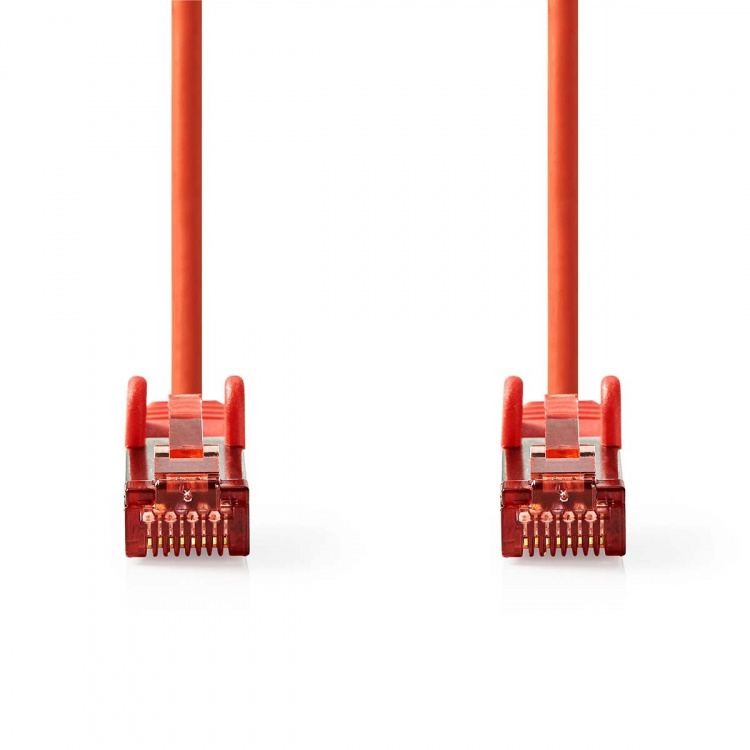 Nedis CAT6 Nettverkskabel | RJ45 Han | RJ45 Han | S/FTP | 2.00 m | Rund | LSZH | Rød | Label