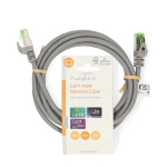 Nedis CAT7 nettverkskabel | S/FTP | RJ45 Han | RJ45 Han | 2.00 m | Snagless | Rund | LSZH | Grå | Label