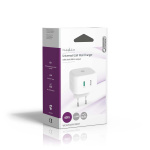 Nedis vegg lader | 45 W | GaN | PD3.0 45W | Hurtigladefunksjon | 2.25 A / 3.0 A | Antall utganger: 2 | 2x USB-C™ | Automatisk Spenning Utvalg | Hvit