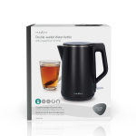 Nedis Vannkoker | 1.5 l | Plast | Sort | Roterbar 360 grader | Skjult varmeelement | Strix® kontroll | Koketørr beskyttelse
