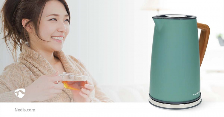 Nedis Vannkoker | 1.7 l | Soft-Touch | Grøn | Roterbar 360 grader | Skjult varmeelement | Strix® kontroll | Koketørr beskyttelse Nedis Vannkoker | 1.7 l | Soft-Touch | Grøn | Roterbar 360 grader | Skjult varmeelement | Strix® kontroll | Koketørr beskyttelse