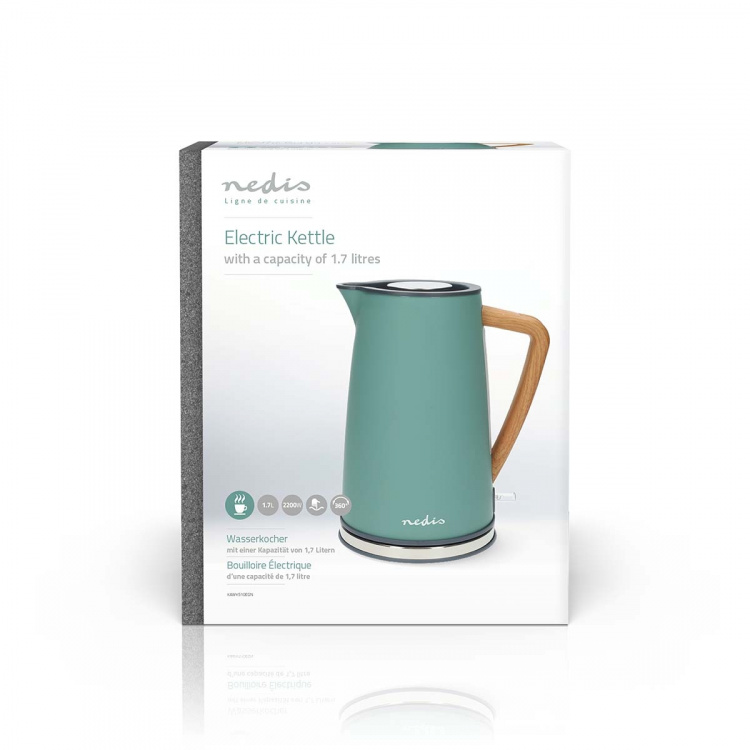 Nedis Vannkoker | 1.7 l | Soft-Touch | Grøn | Roterbar 360 grader | Skjult varmeelement | Strix® kontroll | Koketørr beskyttelse Nedis Vannkoker | 1.7 l | Soft-Touch | Grøn | Roterbar 360 grader | Skjult varmeelement | Strix® kontroll | Koketørr beskyttelse