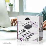 Nedis Notebook Adapter | GaN | 100 W | 5 / 9 / 12 / 15 / 20 V DC | 3.0 / 5.0 A | Brukes til: Notisbok / Smarttelefon / Tablett | Euro / Type-C (CEE 7/16) Nedis Notebook Adapter | GaN | 100 W | 5 / 9 / 12 / 15 / 20 V DC | 3.0 / 5.0 A | Brukes til: Notisbok / Smarttelefon / Tablett | Euro / Type-C (CEE 7/16)