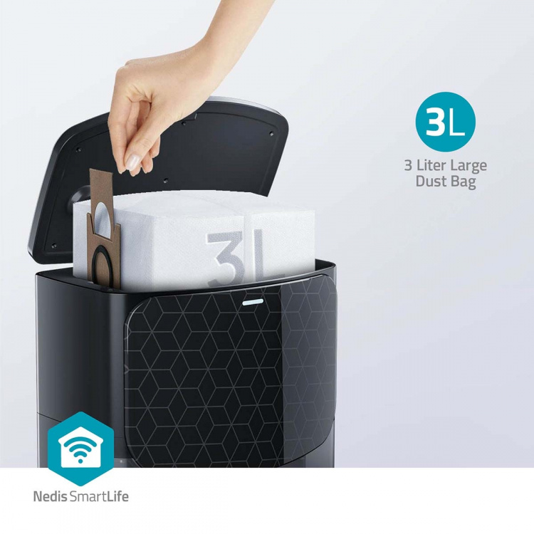 Nedis SmartLife Robot Støvsuger | Lasernavigasjon | Wi-Fi | Kapasitet Collection Reservoir: 0.6 l | Automatsik lading | Maksimal driftstid: 3 timer | Sort | Android™ / IOS Nedis SmartLife Robot Støvsuger | Lasernavigasjon | Wi-Fi | Kapasitet Collection Reservoir: 0.6 l | Automatsik lading | Maksimal driftstid: 3 timer | Sort | Android™ / IOS