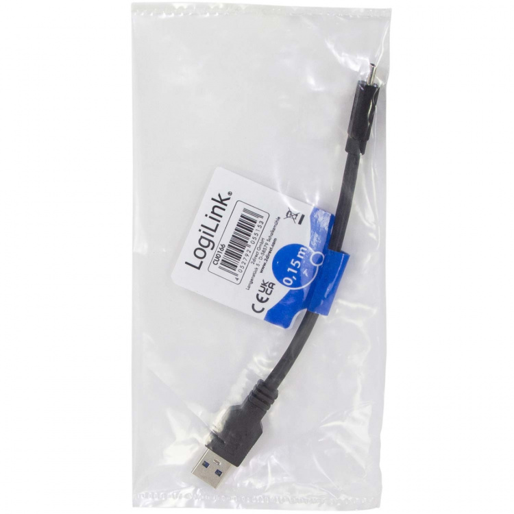 LogiLink USB-A - USB-C-kabel USB 3.2 Gen1 15W 0,15 m LogiLink USB-A - USB-C-kabel USB 3.2 Gen1 15W 0,15 m