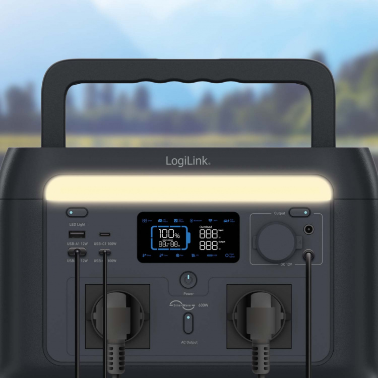LogiLink Bærbart kraftverk 600W 512 Wh Tuya LogiLink Bærbart kraftverk 600W 512 Wh Tuya