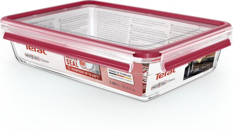Tefal MasterSeal Glass oppbevaringsboks, glass, 3 L