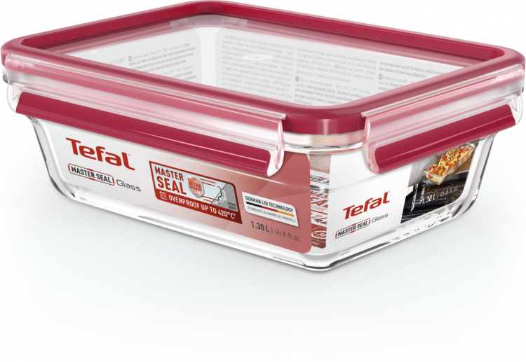 Tefal MasterSeal Glass oppbevaringsboks, glass, 1,3 L