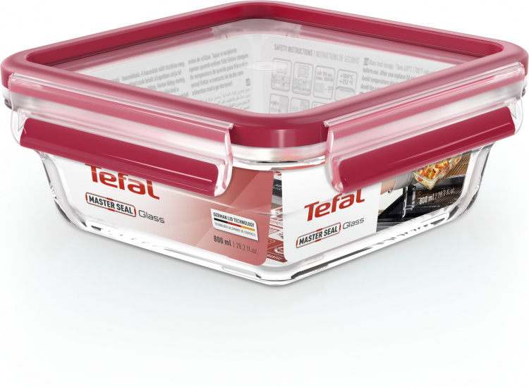 Tefal MasterSeal Glass oppbevaringsboks, glass, 0,8 l